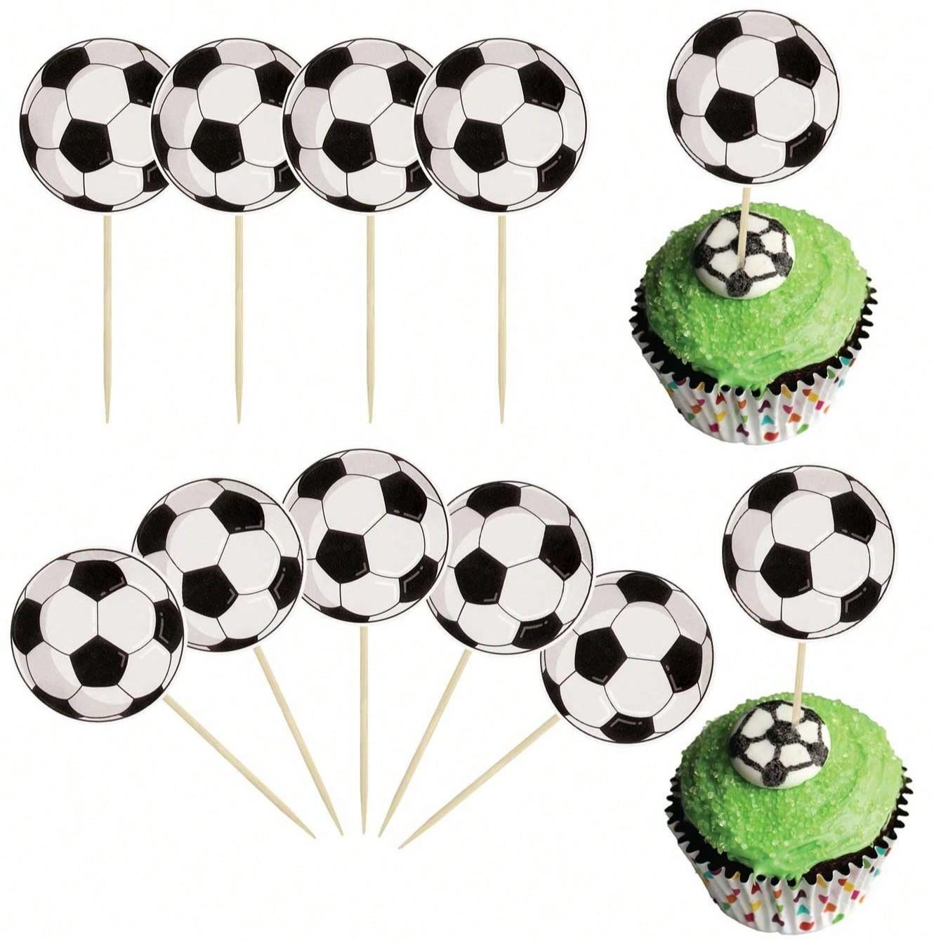 Football Theme Cupcake Decorations, Birthday Party Supplies, Usa Canada Mexico World Cup Sports Theme, 12/24 Pieces Paper Picks