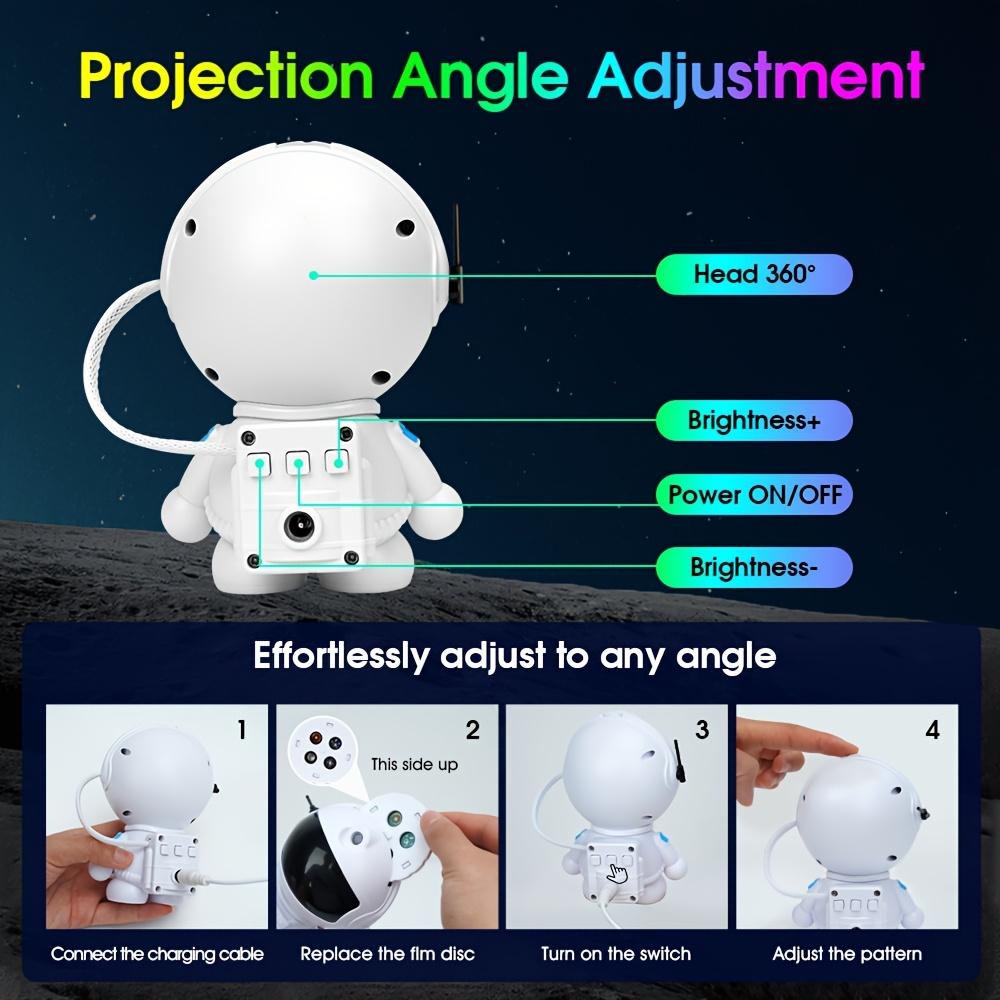 Electronic Astronaut-Shape Galaxy Projector Night Light, Modern Standing Starry Sky Projector with Dimmable Color Grading, Touch Control, USB-Powered for Bedroom Decor, Holiday Gifts