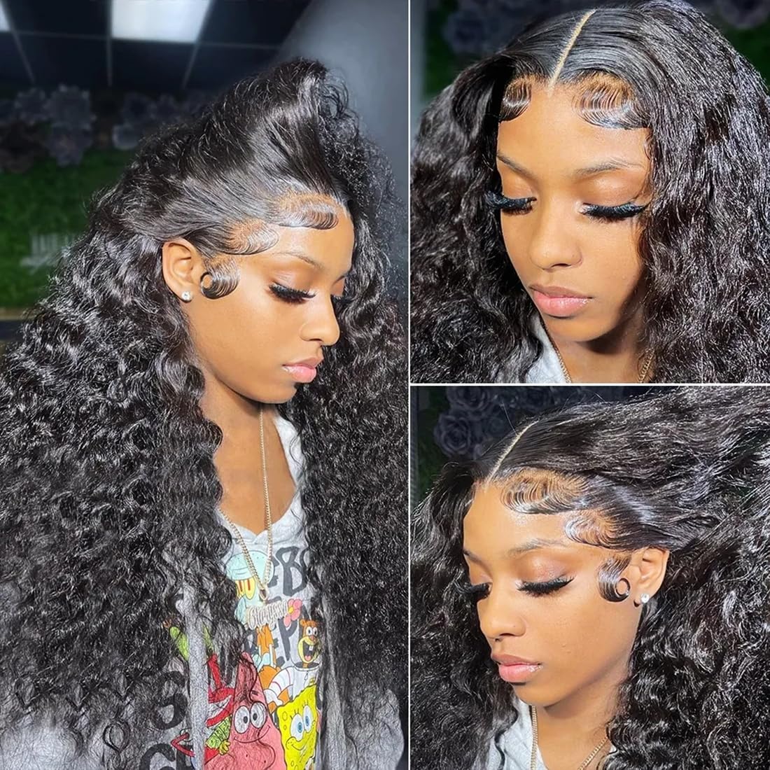 [30inch Only $118] Bling Hair Deep Wave 13x6 Lace Front Wigs Human Hair Pre Plucked 180% Density HD Transparent 13x4 Lace Frontal Wigs For Women Human Hair Lace Front Wigs Deep Curly Lace Front Wig