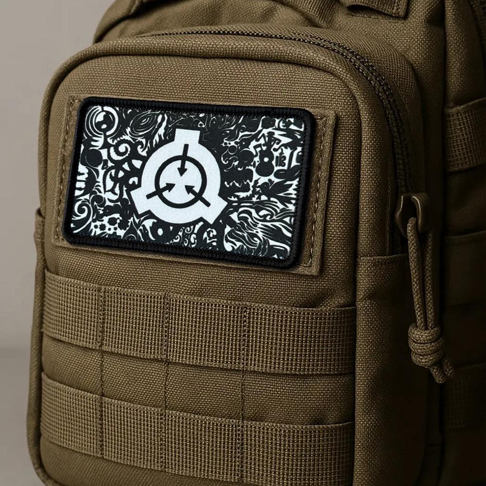 SCP Foundation Tactical Morale Meme Patch Chevron Military Army Badge Hook Loop Emblem for Backpack Airsoft Gear Vest
