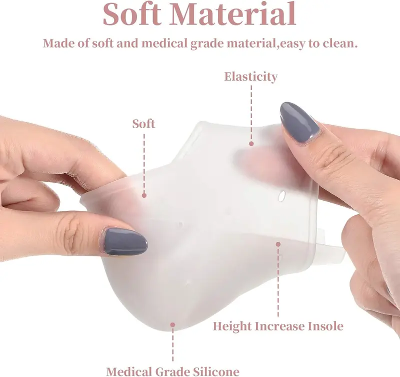 Product Introduction of Silicone Heel Protectors Invisible Inner Insole Height Increase Insoles ~2.5cm (subject to body weight) Height Invisible Shoe Lifts Arch Inserts Footwear Comfort Nail Soft comfortable gel pat 13