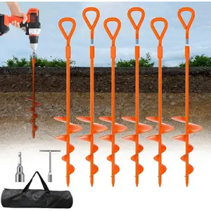 18''/30" Long Ground Anchor, Heavy Duty Earth Anchors Ground Anchors Screw in Kit with T-Handle Hex Wrench for Camping Tent, Swing Sets, Securing , Sheds, Trampoline