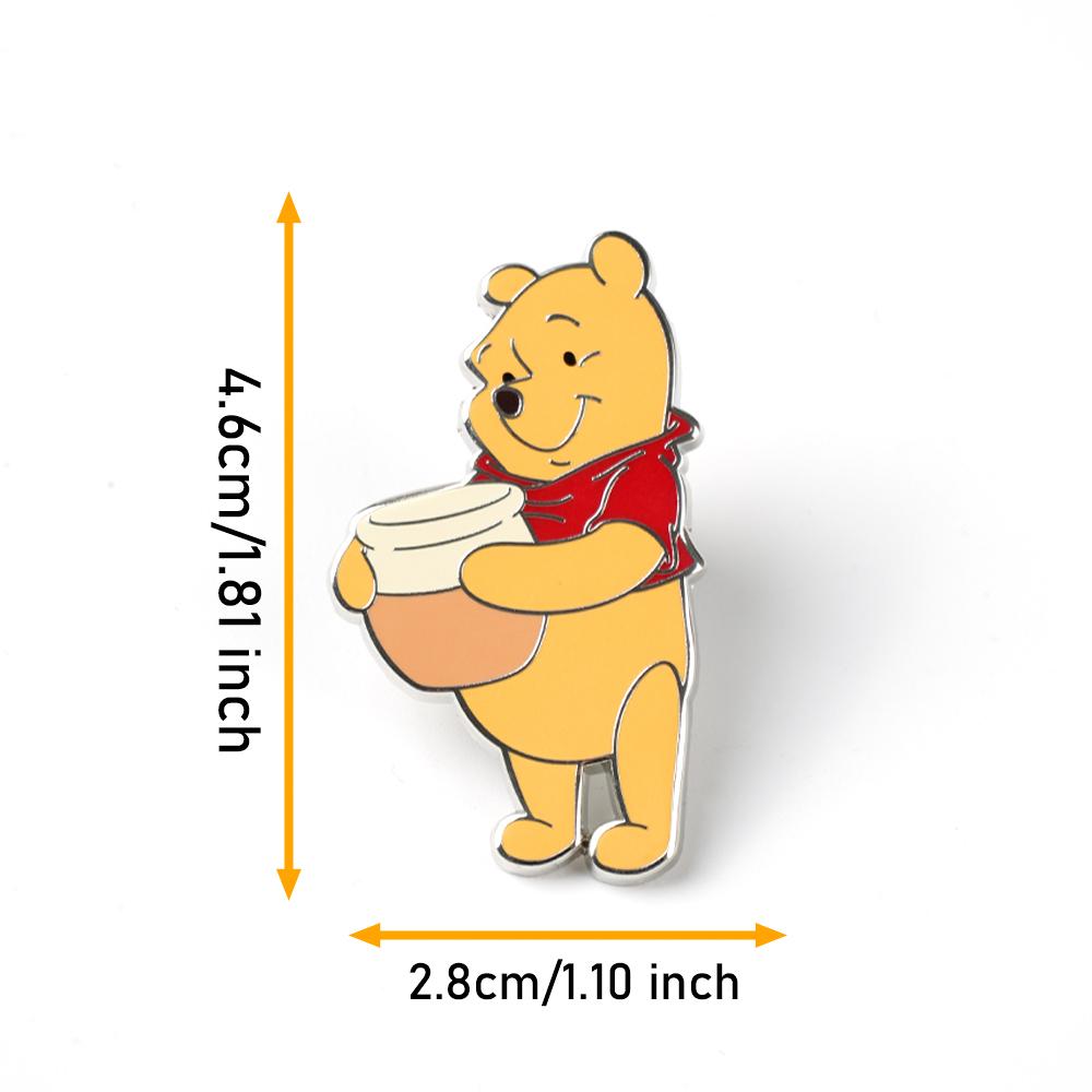 1PC Winnie Pooh Bear Enamel Pins Cute Cartoon Button Pins Decorative Badges Clothes Bag Backpack Hats Band Funny Womens Brooches Collectible Display Birthday Anime Peripheral Gifts