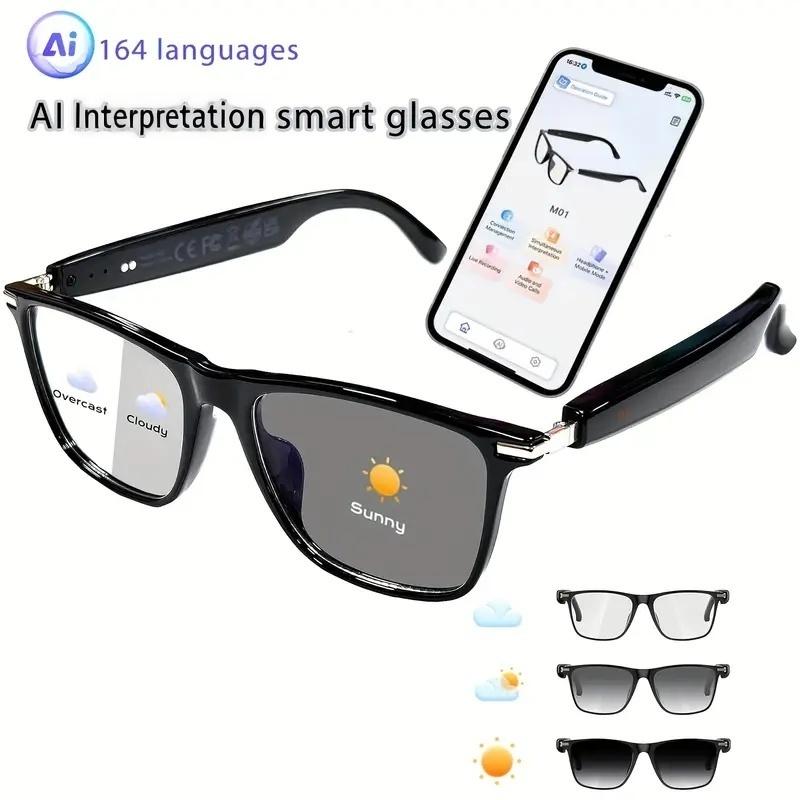 AI Interpretation Smart Glasses,160 Languages, Chat GPT,Audio Glasses for Men And Women,Microphone And Speaker, HD Voice Calls And HIFI Music Quality,Hands-Free Calling,Color Changing Lens, Suitable for Riding,Driving,Travel,Black Friday & Cyber Monday AI Interpretation Smart Glasses,160 Languages, Chat GPT,Audio Glasses for Men And Women,Microphone And Speaker, HD Voice Calls And HIFI Music Quality,Hands-Free Calling,Color Changing Lens, Suitable for Riding,Driving,Travel,Black Friday & Cyber Monday