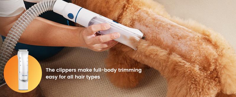 oneisall Cordless Pet Grooming Vacuum Kit,Dog Grooming Kit with 5100mAh & 11-in-1 Pet Tools, 3L Dust Cup, Low Noise for Shedding & Grooming and Suitable for Home/Car Cleaning,Comfy L1