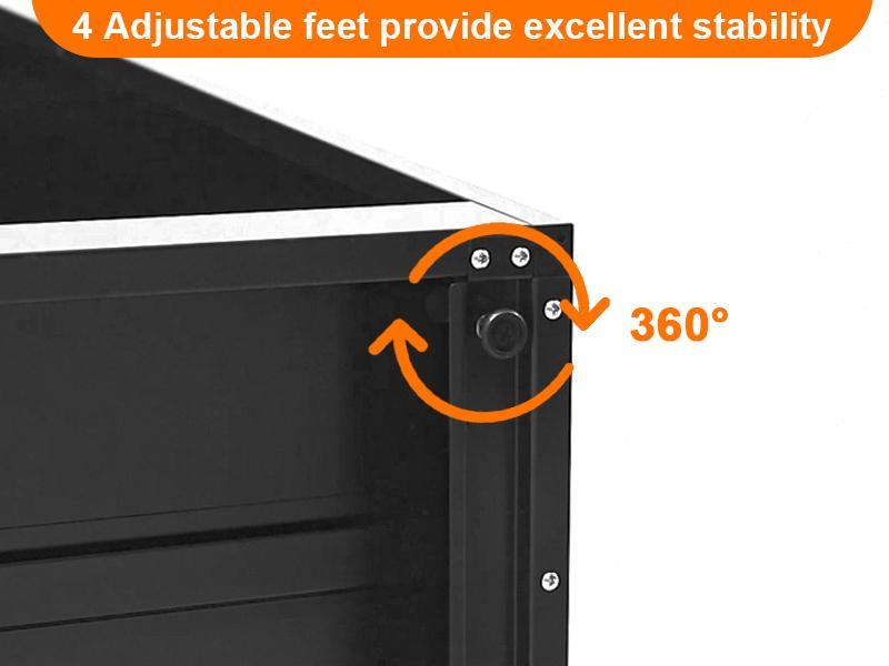 GARVEE71" H Metal Storage Cabinet with Lock, Steel Tool Cabinet with 4 Adjustable Shelves and 4 Adjustable Feet, Storage Organization for Home/Garage/Office/Shop