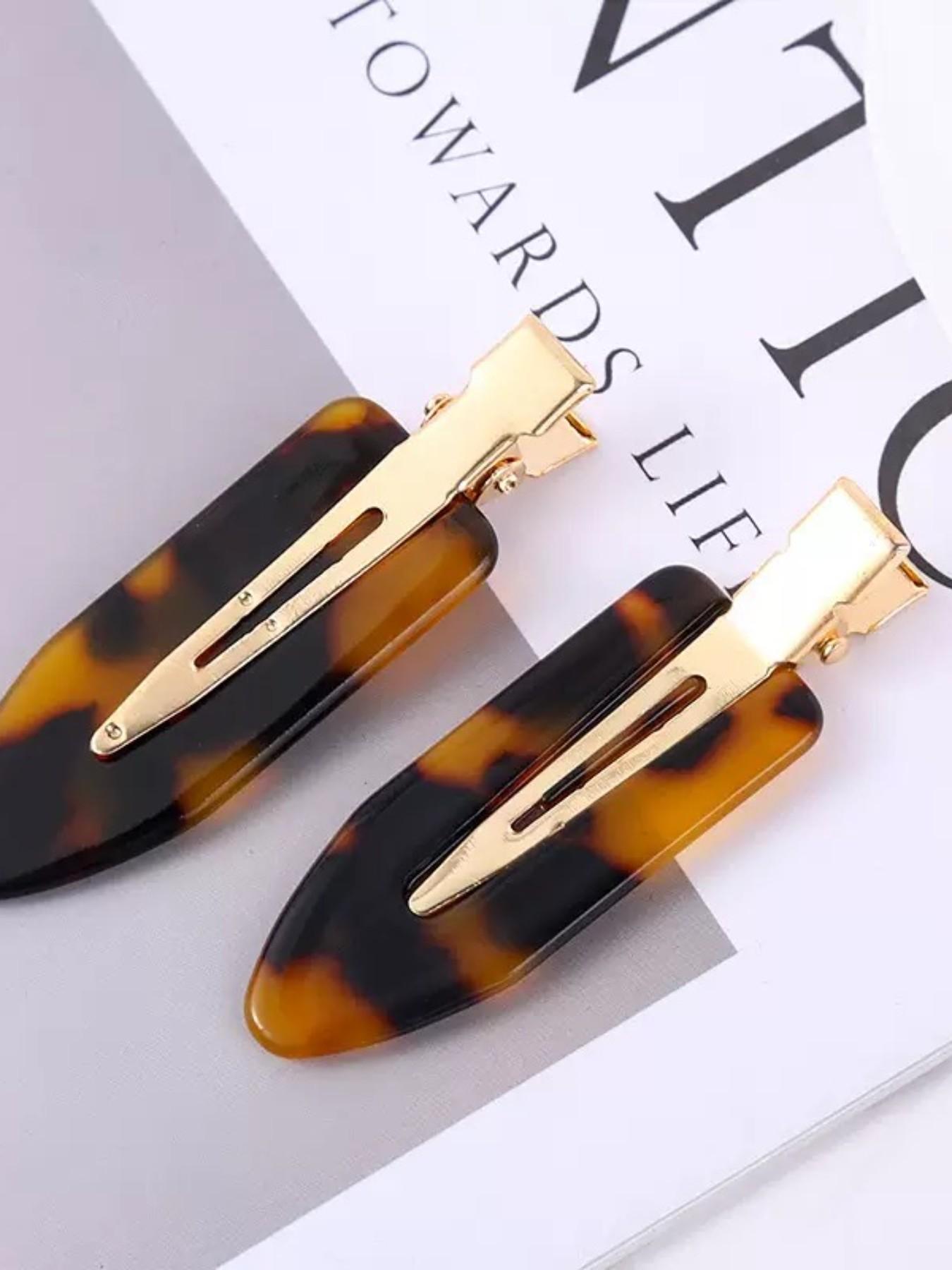 Dmk No Bend Hair Clips, Fold-Resistant Duckbill Clip, Crocodile Skin Hairpin, Salon Hairstyling, Front Bangs, Girl Makeup, 2 Pieces Set