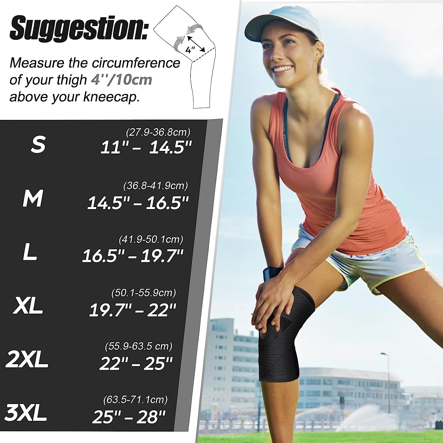 【Christmas】NEENCA Knee Brace for Knee Pain, Compression Knee Support with Air Mesh Fabric, Adjustable Knee Wrap with Side Stabilizers, Ultra-Soft Bandage for Sports, Running, Meniscus Tear, ACL, Arthritis Relief