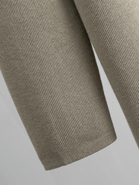 Trendy Knit Turtle Neck Tank & Wide Leg Trousers With Open-Front Long Cardigan Three-Piece Sets