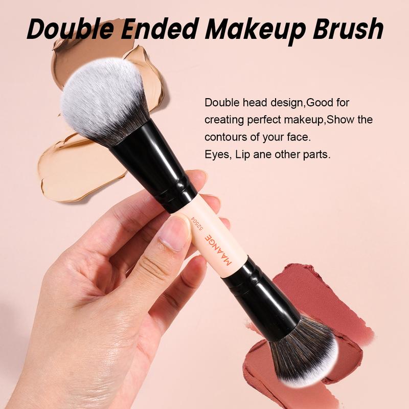 MAANGE 1pc Professional Double-Ended Makeup Brush, Sloping Foundation Brush Round Head Brush Powder Brush Concealer Brush for Blending Liquid Powder, Concealer Cream Cosmetics Blush Brush, Multifunctional Makeup Brush Gift for Women, Cosmetic Brushes