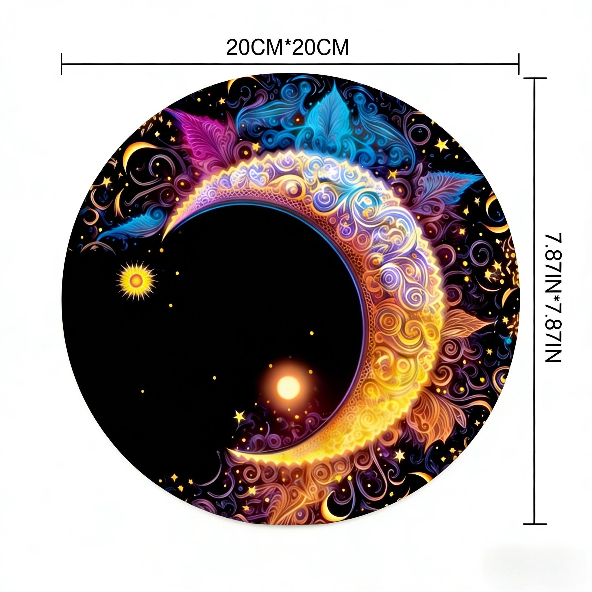 Fashionable Moon Shape Mouse Pad, Non-Slip Rubber Base, Small Desktop Mat for PC/laptop, Gaming/mouse Pad, Office Use, Gift for Women - 7.87 Inches