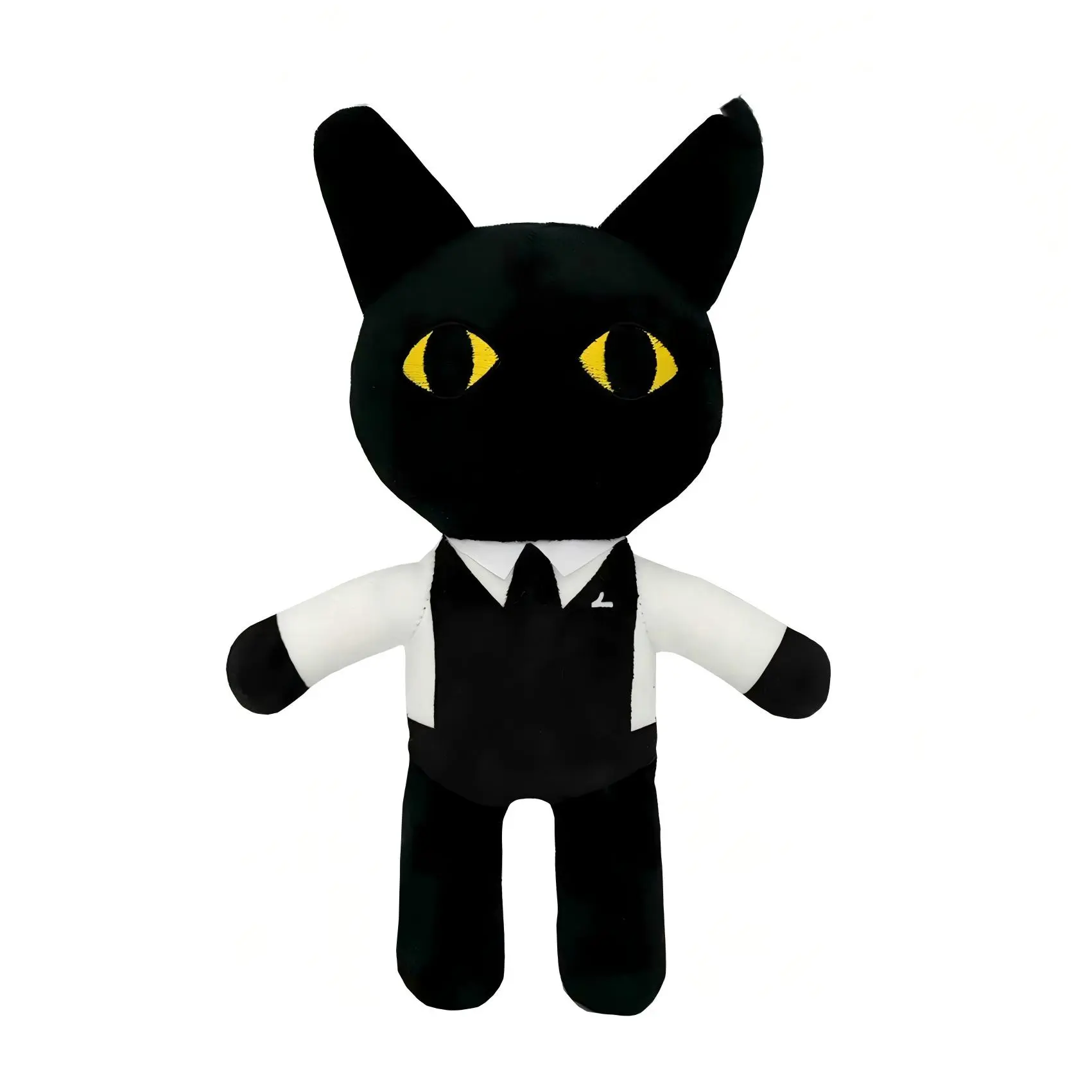 Black cat without a mouth