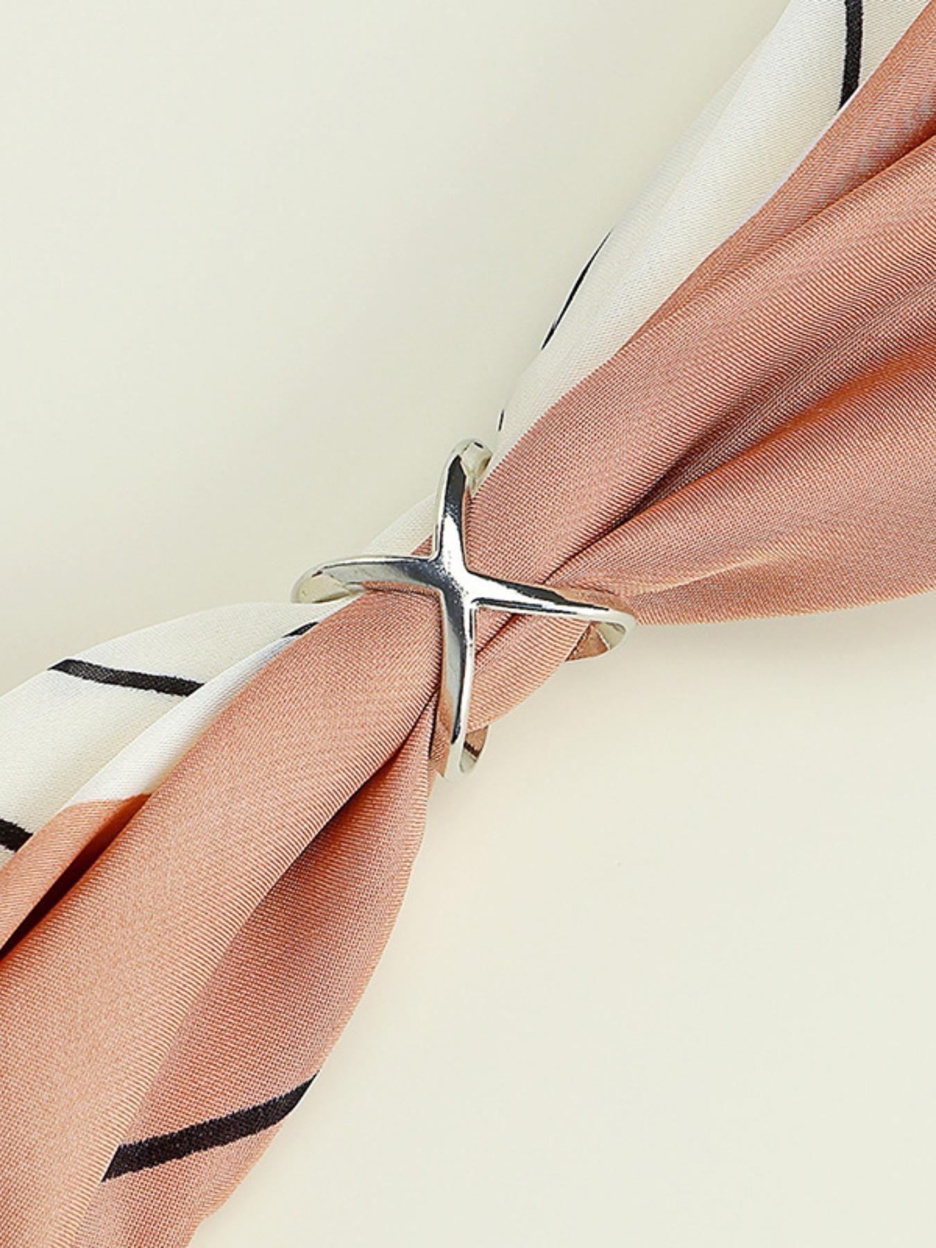 X Shaped Scarf Clip, Fashionable Cross Design Scarf Holder, Casual and Versatile Scarf Accessories for Women & Men, Trendy All-match & Exquisite Scarf Holder for Birthday Gift, Cinch Clips, French Pin