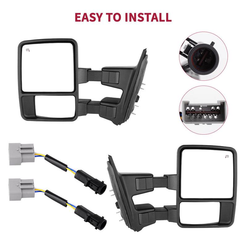 OEDRO Towing Mirrors Car Accessories Compatible for 1999-2007 Ford F250 F350 F450 F550 Super Duty / 2001-2005 Ford Excursion Tow Mirror Power Heated with Turn Signal Light 1999 2000 2001 2002 2003 2004 2005 2006 2007 OEDRO Towing Mirrors Car Accessories Compatible for 1999-2007 Ford F250 F350 F450 F550 Super Duty / 2001-2005 Ford Excursion Tow Mirror Power Heated with Turn Signal Light 1999 2000 2001 2002 2003 2004 2005 2006 2007