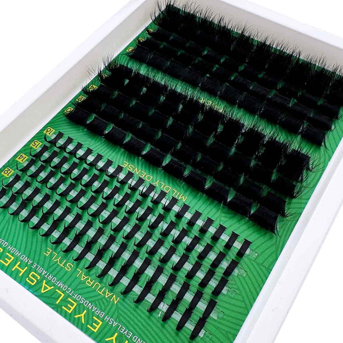 300D 200D 160D 120D 100D 80D 60D Lash Clusters, 290pcs/285pcs/255pcs/235pcs/190pcs, D Curl Natural Look, Individual Lashes Extension