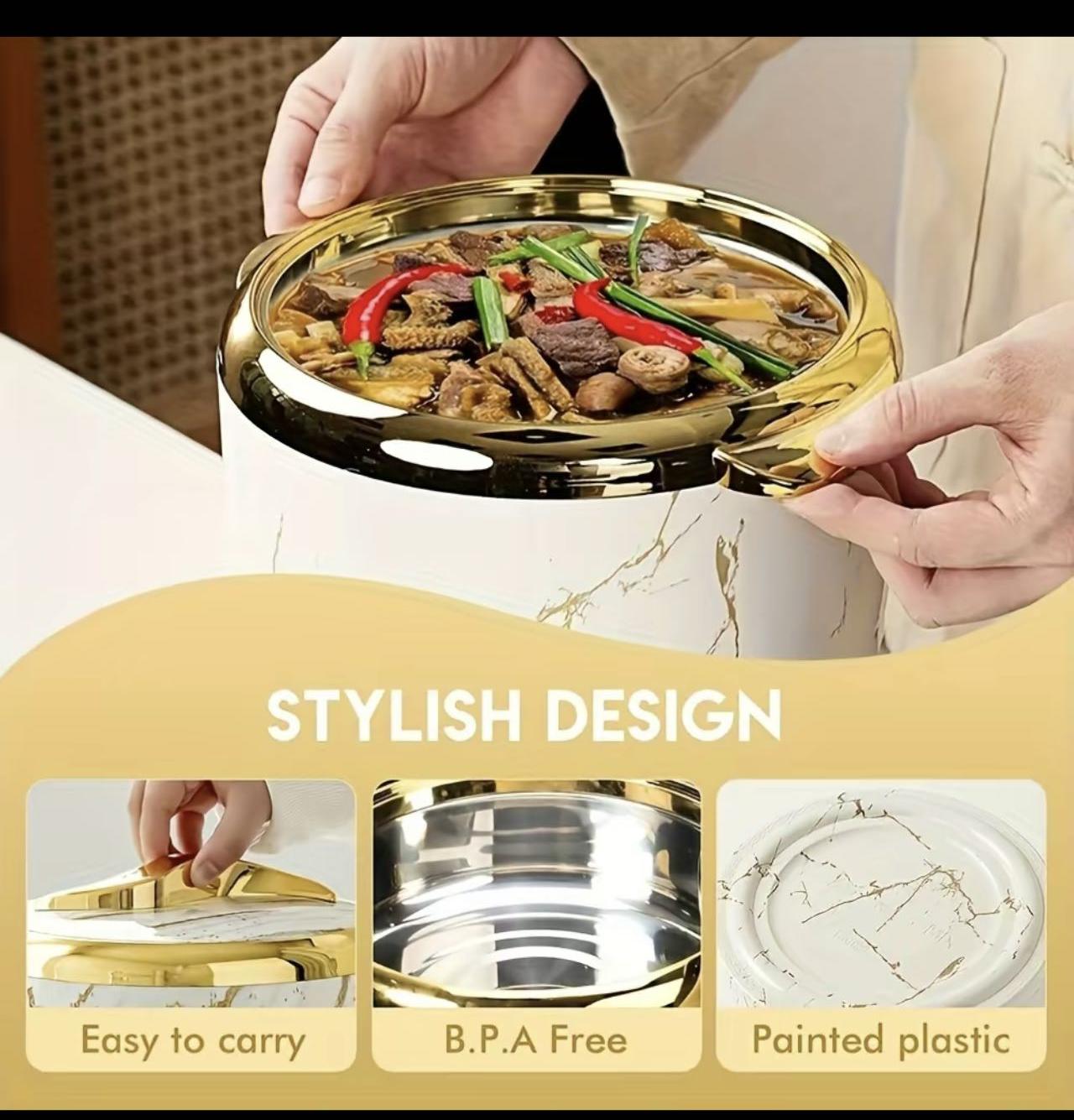 3PCS Insulated Thermal Serving Bowl Set, Stainless Steel Casserole Dish with Lids Keep Food Warm Cold