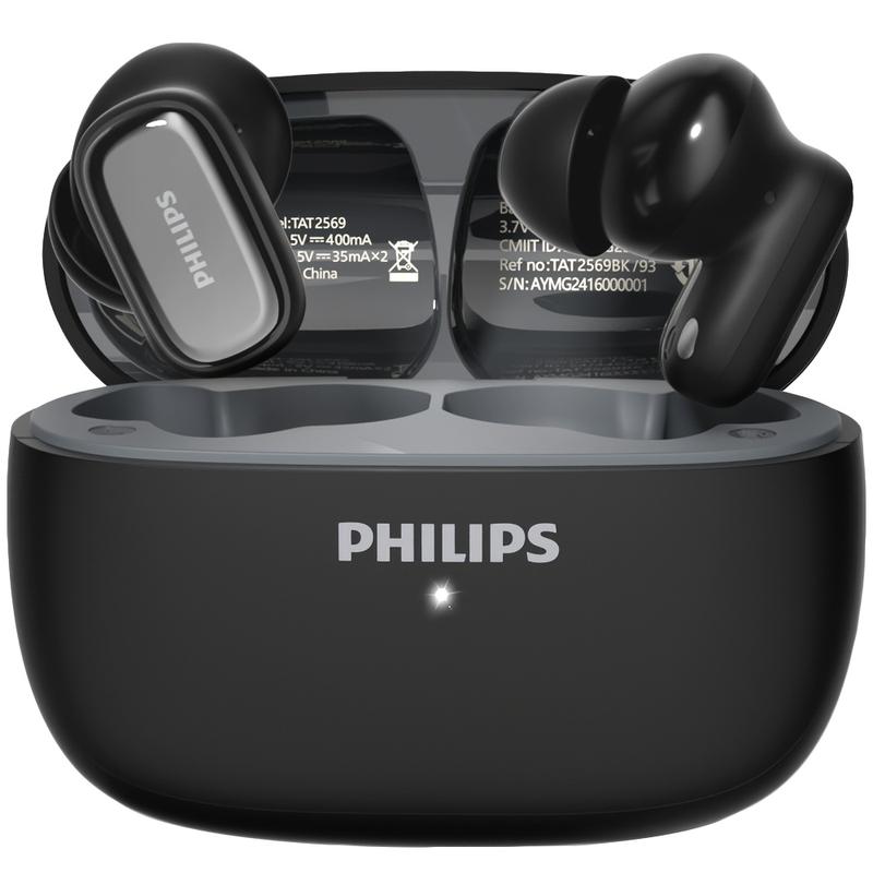 Philips Tat2569 Wireless Earphones, Fast Charging & Long Battery Life, Bluetooth-compatible Headphones for Music, Calls, Travel, Genuine Product