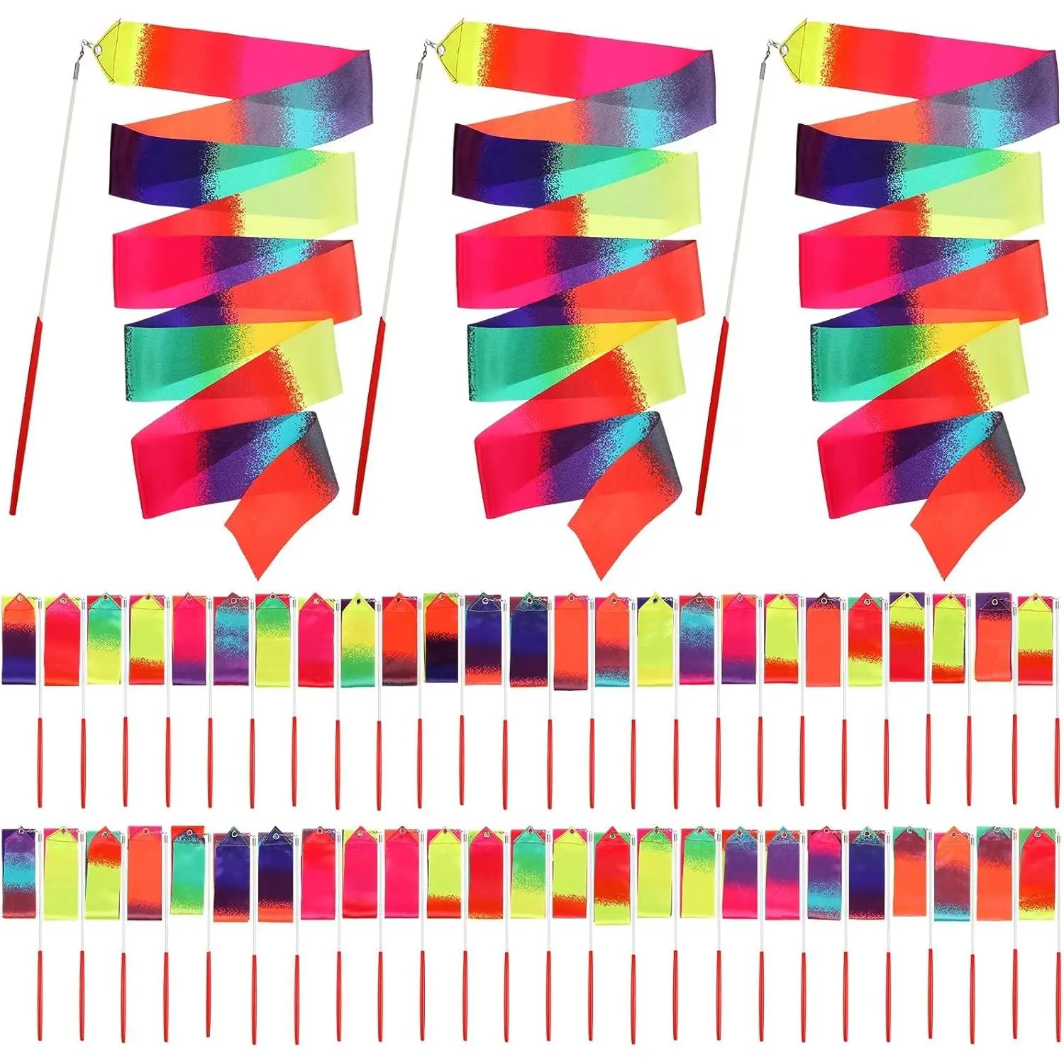 78.7 Inch Artistic Gymnastics Ribbon Dancing Wands Streamers Twirling Wands Party Favors Birthday Decorations