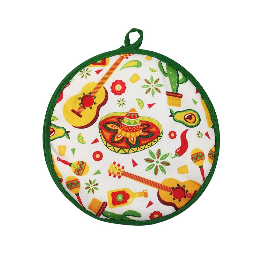 1pcs Mexican Thickened Corn Tortilla Insulated Bag, Pure Cotton Round Bread Carrier, Home Use Takeout Bag, Cross-Border Food Storage