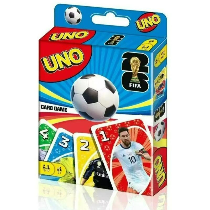 Soccer Star UNO Cards - 108pcs Football Player Themed Family Card Game for Kids & Adults, Fun Party & Travel Toy