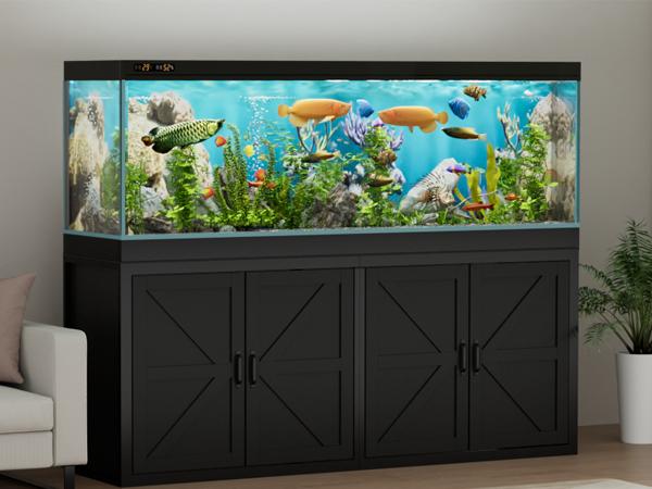 125-150 Gallon Fish Tank Stand with Power Outlet, Heavy Duty Aquarium Stand with Cabinet Storage for Fish Tank Filters and Accessories, 72.9" L*18.9" W Tabletop, 2200 LBS Capacity 125-150 Gallon Fish Tank Stand with Power Outlet, Heavy Duty Aquarium Stand with Cabinet Storage for Fish Tank Filters and Accessories, 72.9" L*18.9" W Tabletop, 2200 LBS Capacity