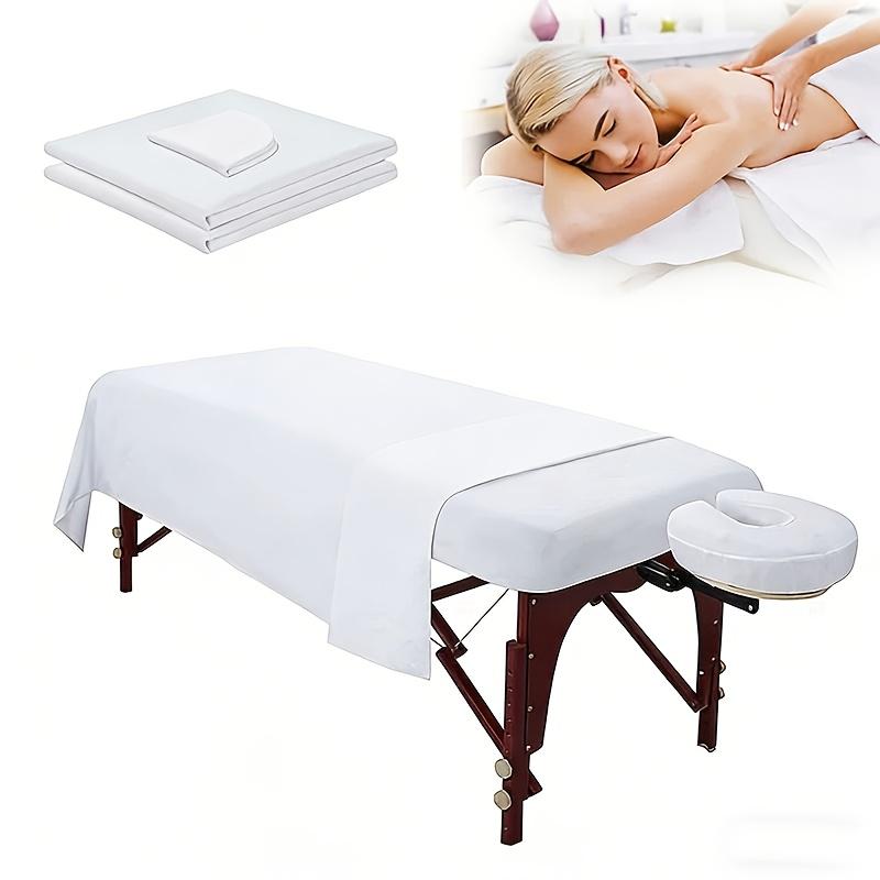 Beauty Salon Massage Bed Sheet Set, Breathable Face Mask Cover, Three-Piece Spa Bedding Kit, Comfortable and Durable
