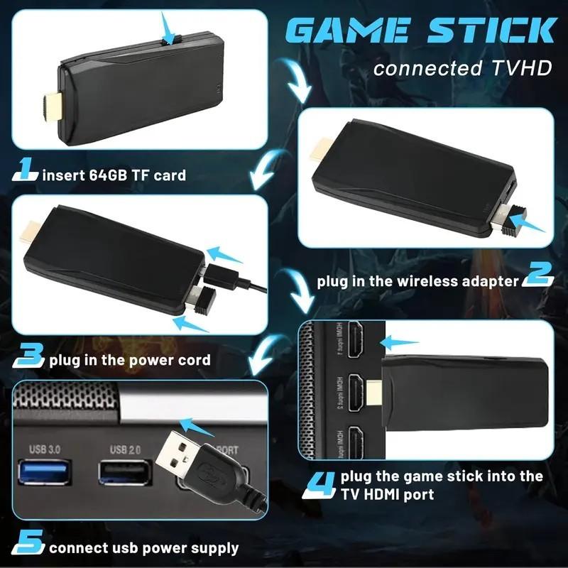 M8 Game Console, Play Gamestick & Nostalgia Stick Games, 9 Classic Emulators, 4K HDMI Output, Plug-And-Play Video Game Controller Set, Wireless Game Stick, Video Gamepad Console