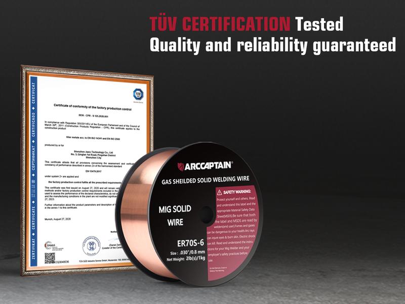 ARCCAPTAIN Mig Welding Wire, Mig Wire 0.030" .030''  ER70S-6 2Lbs Gas Solid Carbon Steel Low Splatter Mig Welding Wire Compatible With Lincoln Miller Forney Harbor Welder 1KG Mild Steel