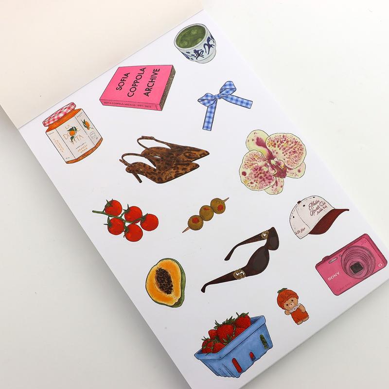 Cute Vintage-Style Girlhood Sticker Book, Sticker Notepad for Stamp Collectors, Gift for Friends and Family