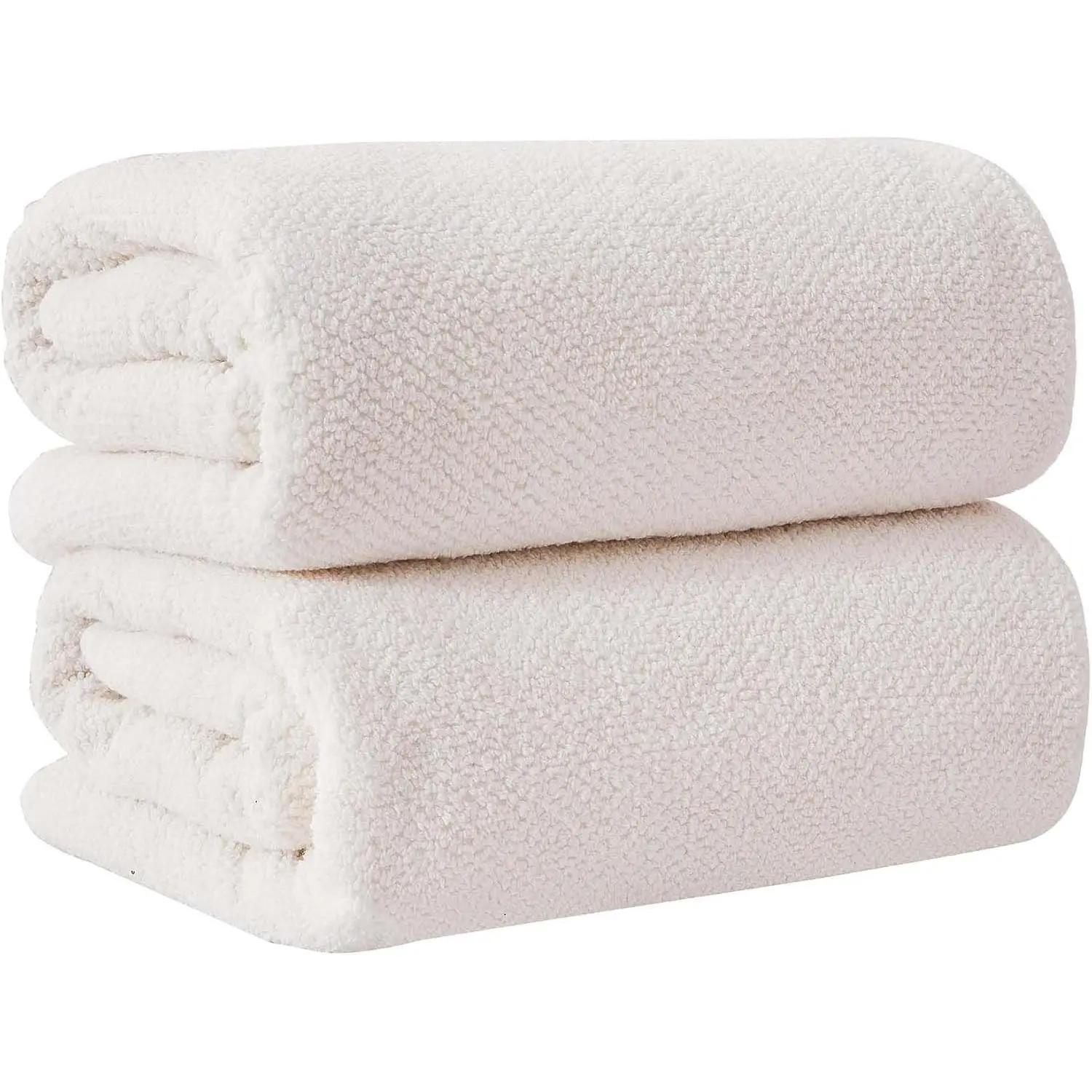 100% Cotton Oversized 2 Pack 68x35 Extra Large Towel Set - Absorbent, Quick-Drying, Durable Oversized Bath Sheets for Bathroom Décor (Ivory)