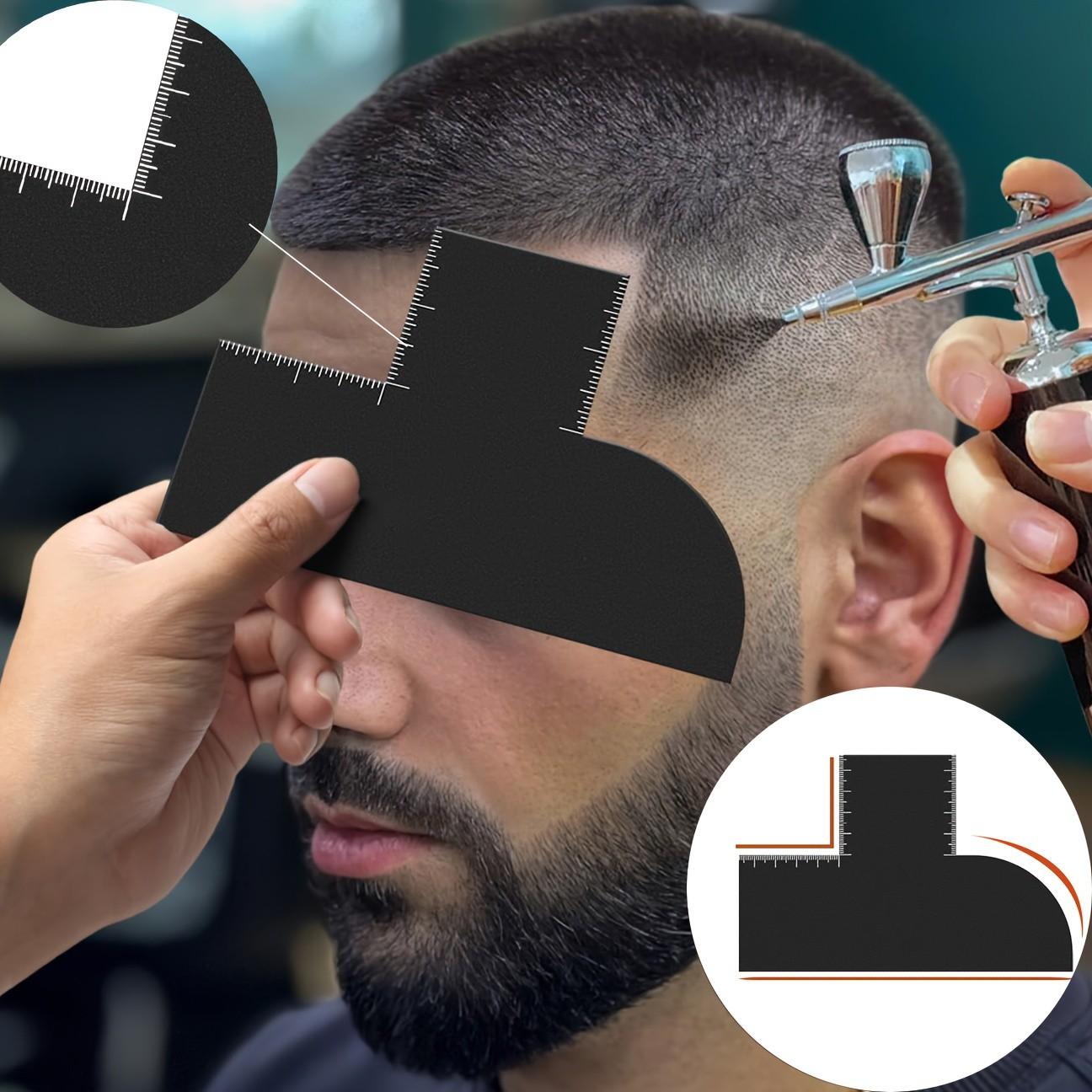 T-Shaped Hair Cutting Guide Template, Professional Barber Hairline Shaper Ruler, DIY Haircut Stencil for Men's Fade & Beard Lineup, Salon Home Hair Styling Tool