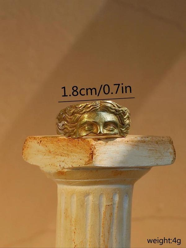 Punk Style Creative Face Design Cuff Ring, Fall Vintage Style Adjustable Open Ring for Women & Men, Fashion Jewelry Accessories for Daily Wear, Vintage Rings