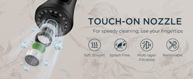 Forious Vintage Kitchen Faucet, Pull Down Sprayer, Oil Rubber Brown, High Arc Single Handle, Antique Stainless Steel, Fits 1 or 3 Hole