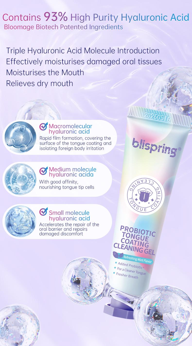 Blispring Tongue Scraper and Cleaning Gel Set | Targets Bad Breath at The Source, Ultimate Fresh Breath Routine (Scraper & Gel Bundle) Oral 1 Pcs