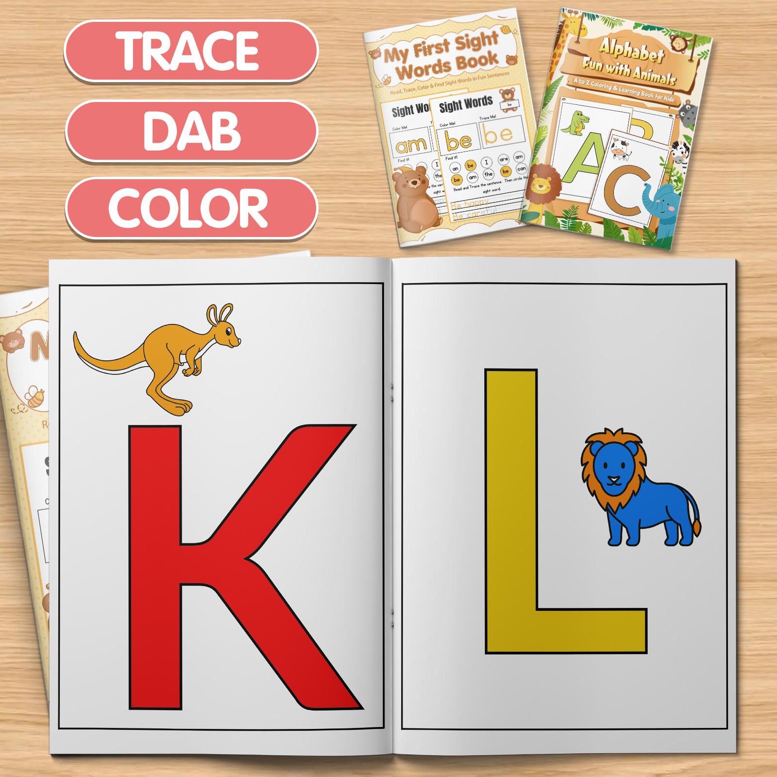 Kids' ABC Alphabet Activity Workbook, Fun Letter Tracing and Handwriting Practice, Uppercase and Lowercase Letters, Early Literacy, Fine Motor Skills, Preschool Teaching Resource for Home or Classroom