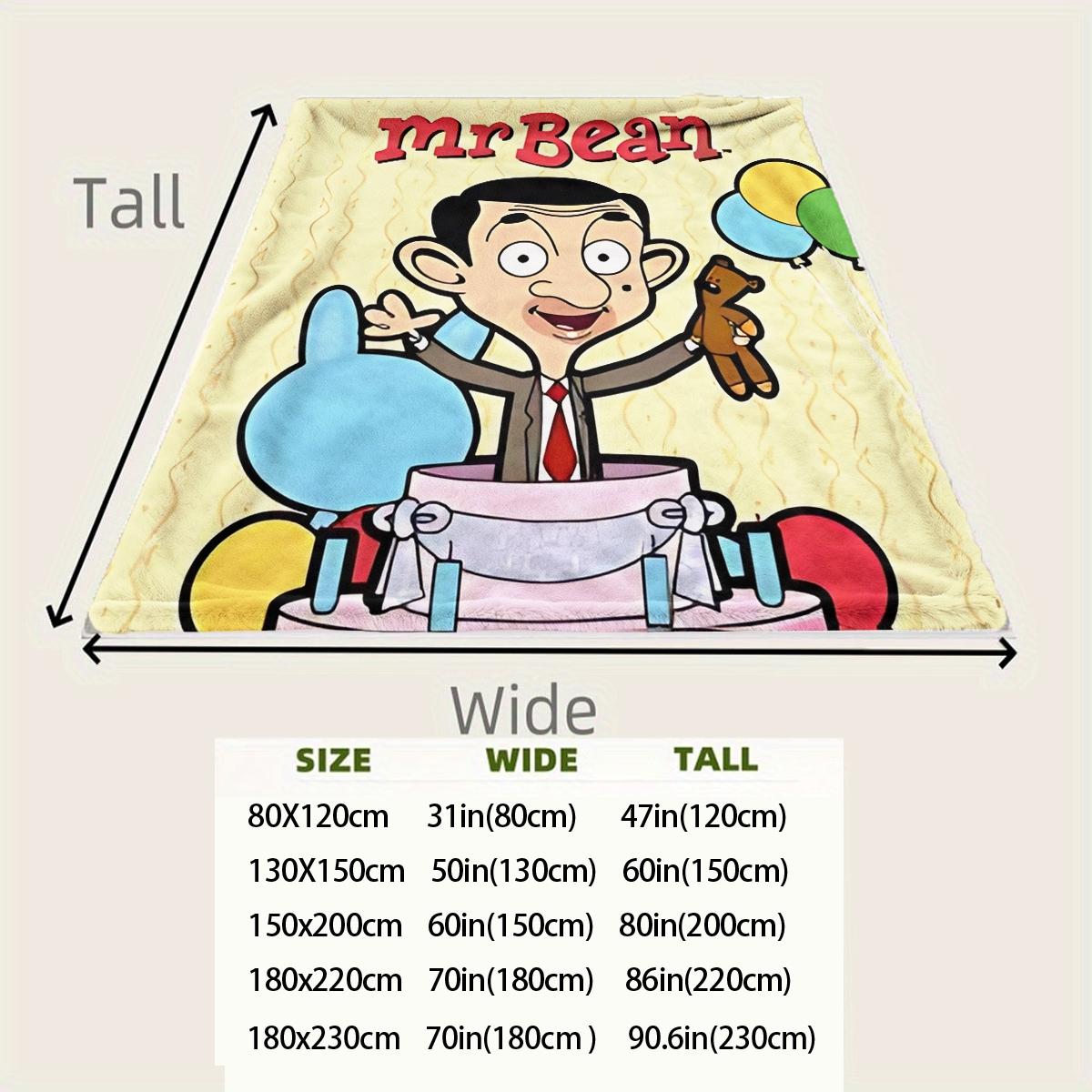 Mr. Bean design  flannel blanket, exclusive gift for home, office, camping travel, personalized pattern design, modern style, soft texture