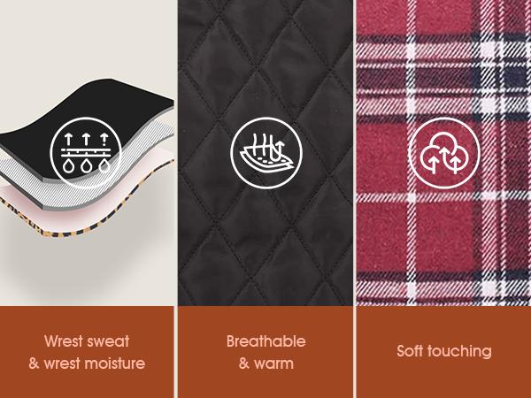 Kuoser Warm Dog Coat, Reversible Dog Jacket Waterproof Dog Winter Coat British Style Plaid Dog Clothes Pet Dog Cold Weather Coats Cozy Snow Jacket Vest for Small Medium Large Dogs