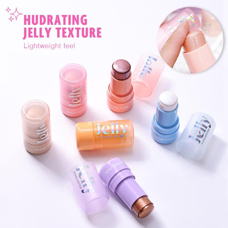 PAGE VINE Popular Water Gloss Jelly Highlight Eyeshadow Stick Super Shiny Multi-color Eyeshadow Highlight Stick Makeup