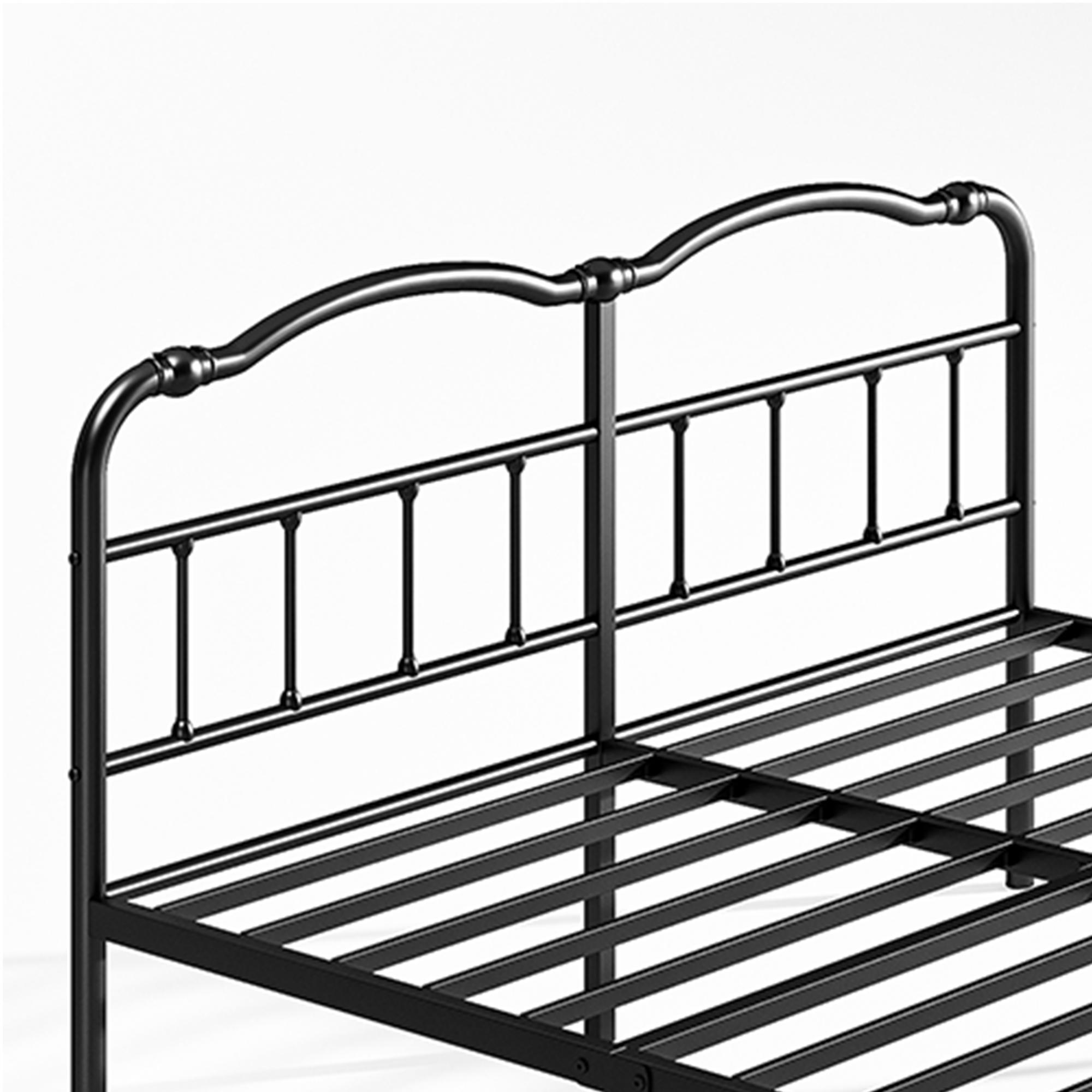 Aardhen Heavy Duty Metal Platform Bed Frame Victorian Style No Box Spring Needed Easy Assembly No Squeak Sturdy Durable Noise Free Vintage Aesthetic