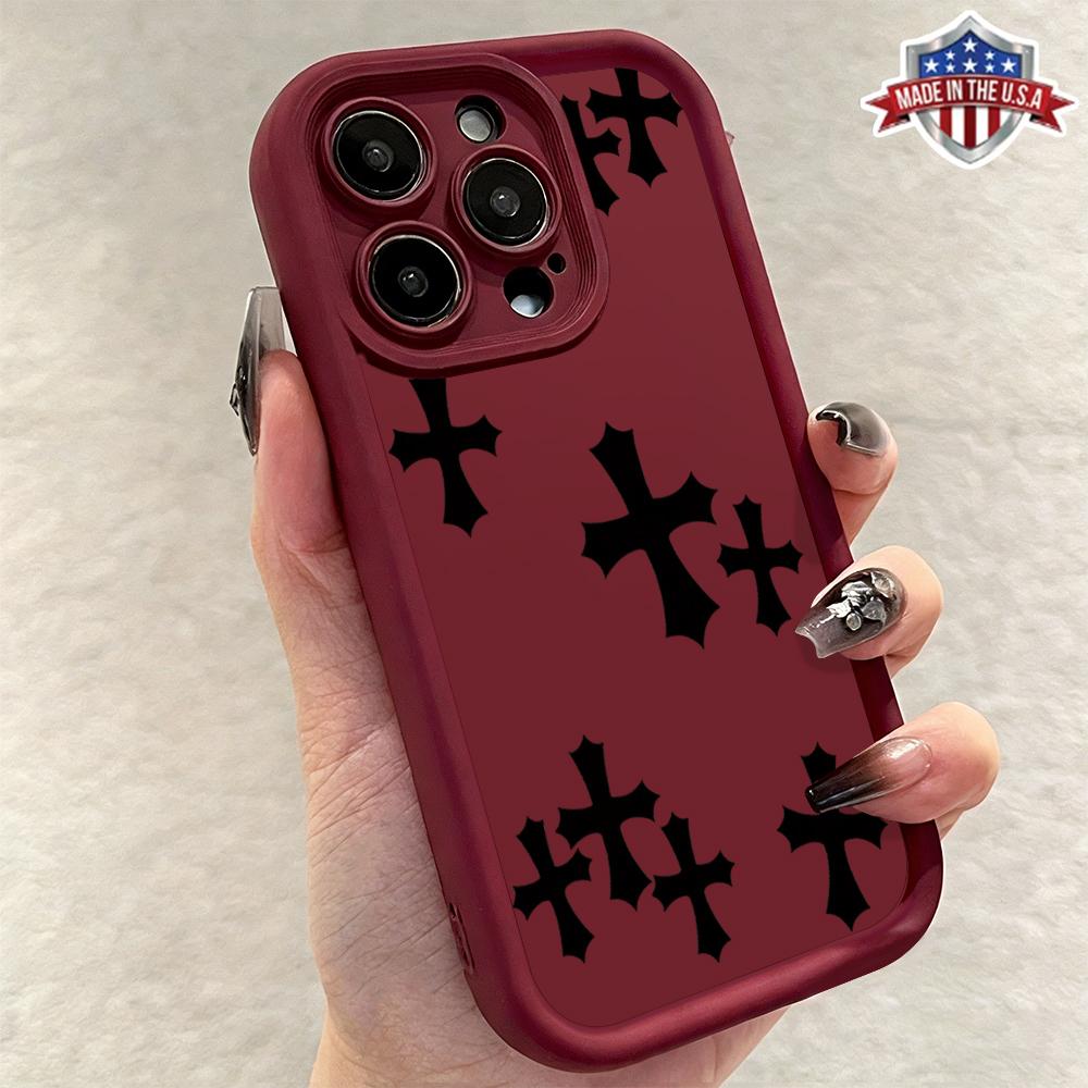 Title: Chrome Hearts Cross iPhone Case for iPhone 11 12 13 14 15 16 17 – Luxury Gothic Aesthetic Phone Cover with Signature Cross Motif