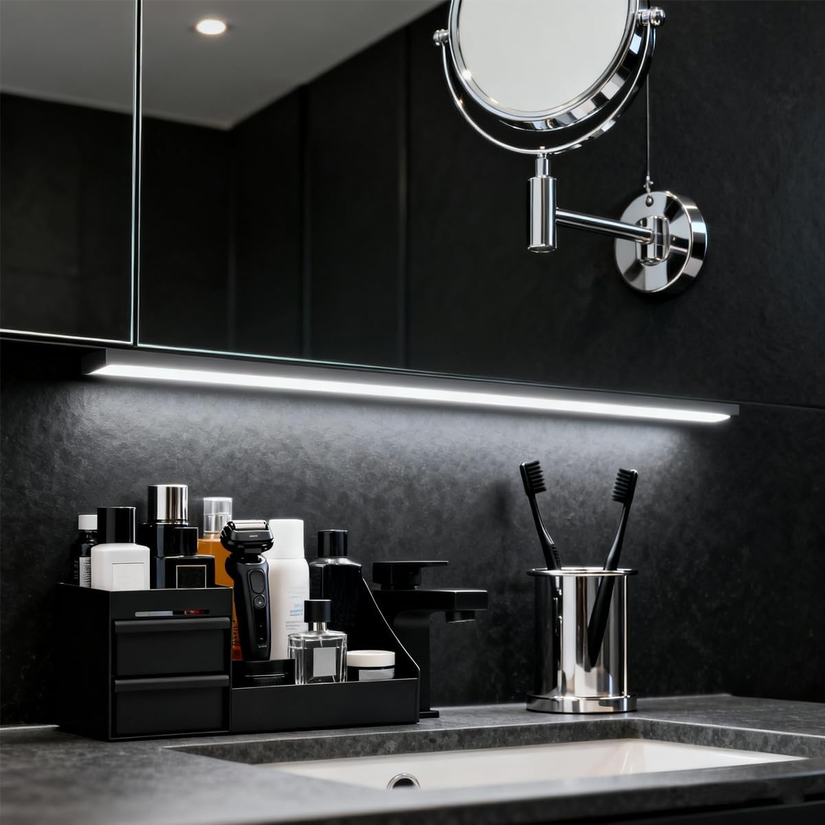 1pc Adjustable Shelf Organizer, Desk Organizer Tidy, with Adjustable Shelves, Multiple Compartments - Heavy-Duty Plastic Space-Saving Storage Suitable for Bathroom Vanity, Bedroom Shelf, Desk - Gift for Organizing Toiletries, Skincare, Perfumes 1pc Adjustable Shelf Organizer, Desk Organizer Tidy, with Adjustable Shelves, Multiple Compartments - Heavy-Duty Plastic Space-Saving Storage Suitable for Bathroom Vanity, Bedroom Shelf, Desk - Gift for Organizing Toiletries, Skincare, Perfumes