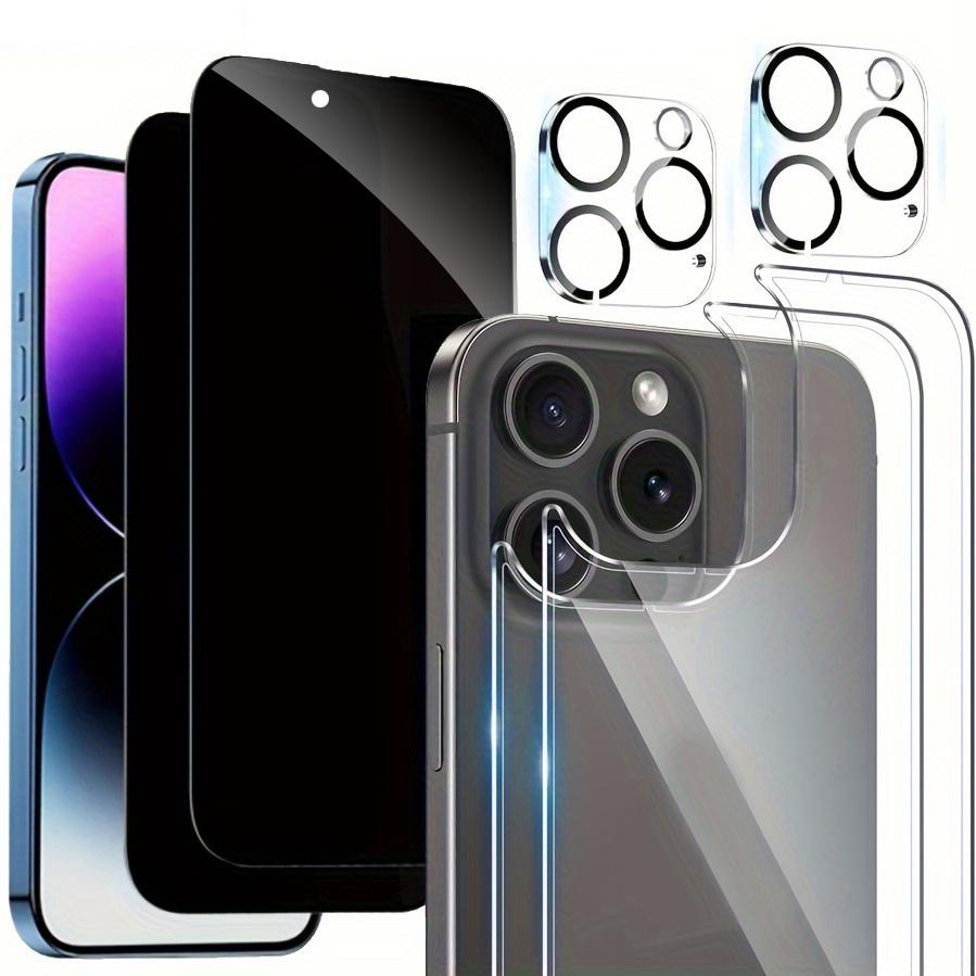 [2+2+2] 【Front + Back +lens】Anti-spying Protectors Flim for Iphone 16 15 14 13 12 11 Pro MAX Plus mini Anti-peeping Privacy Protectors Along with a Camera Lens Protector.