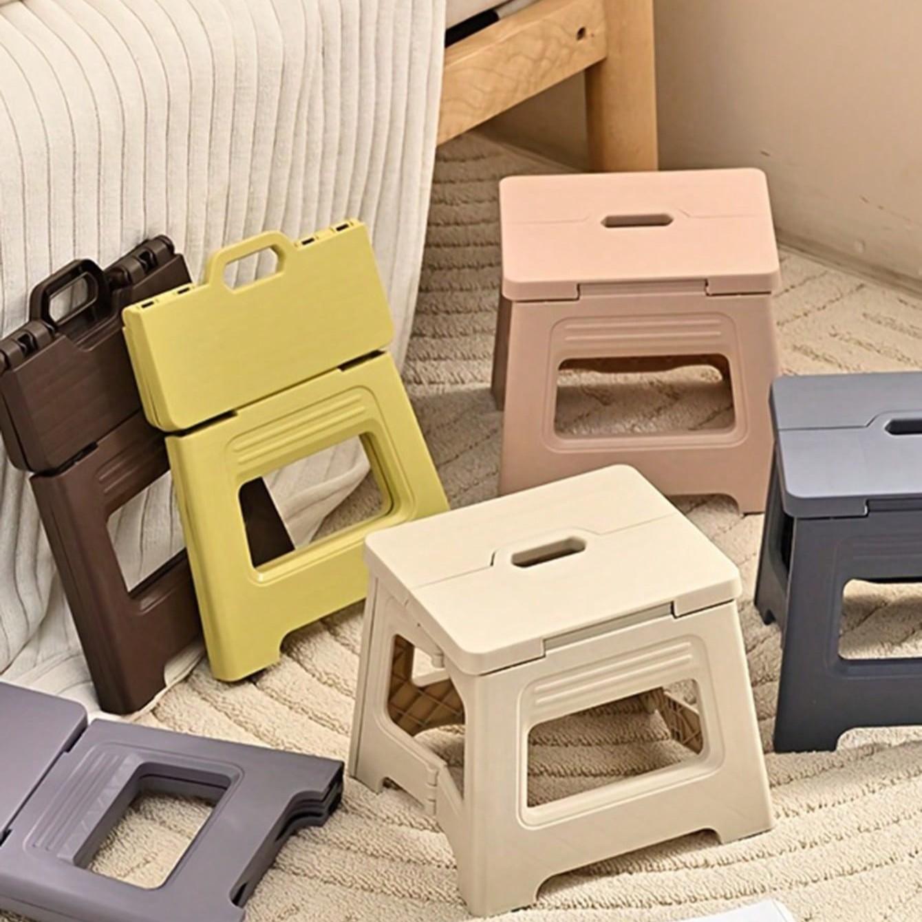 Foldable Ultra-Light Step Stool, Durable Adjustable Plastic Folding Chair, Portable Outdoor Travel Fishing Seat, Home Use Small Bench