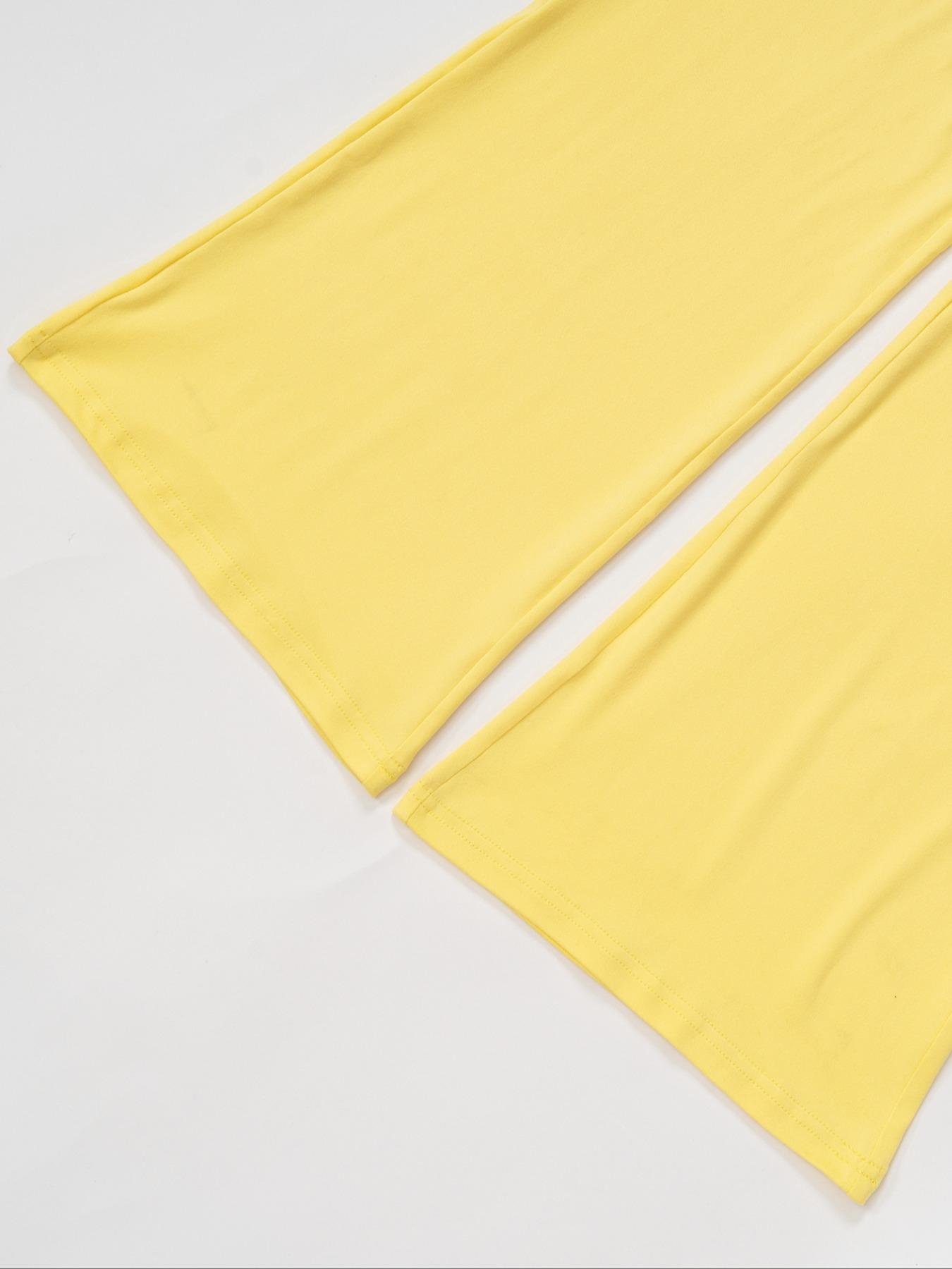 Women's Long Sleeve Square Neck Flare Pants Set, Casual Home Wear, Comfortable Loungewear, Stylish and Cozy for Daily Use