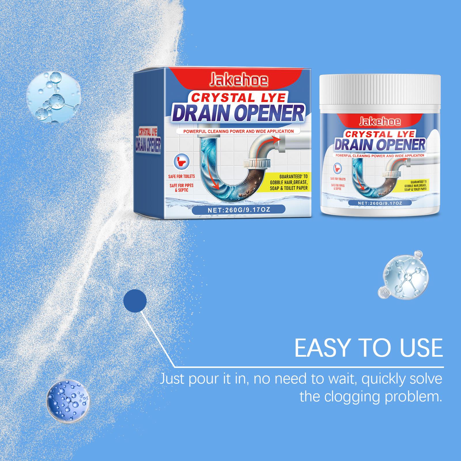 Jakehoe Drain Pipe Unclogging Powder - Cleans, Dissolves, Unclogs, and Removes Scale from Kitchen, Toilet, Sink, and Plumbing Pipes