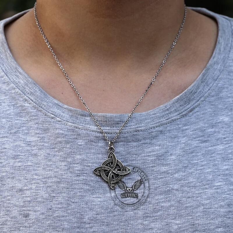 GTHIC Celtic Knot Stainless Steel Pendant for Men Women Viking Fashion Necklace for Daily Wear
