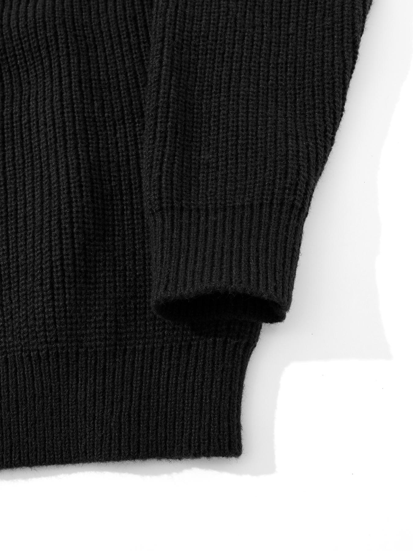 Autumn Winter Thick Knit Sweater Coat, Casual Unisex Cardigan, Lapel Long Sleeve Polo Shirt, Moderate Fabric, Fitted Style, Knitwear