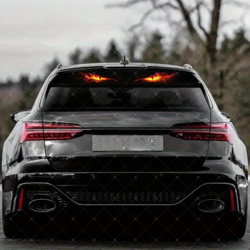 Unique Devil Eye Car Windshield Sticker, Decorative Vinyl Decal, Vehicle Exterior Decoration, Scratch Cover Waterproof UV Protection, Fits All Cars