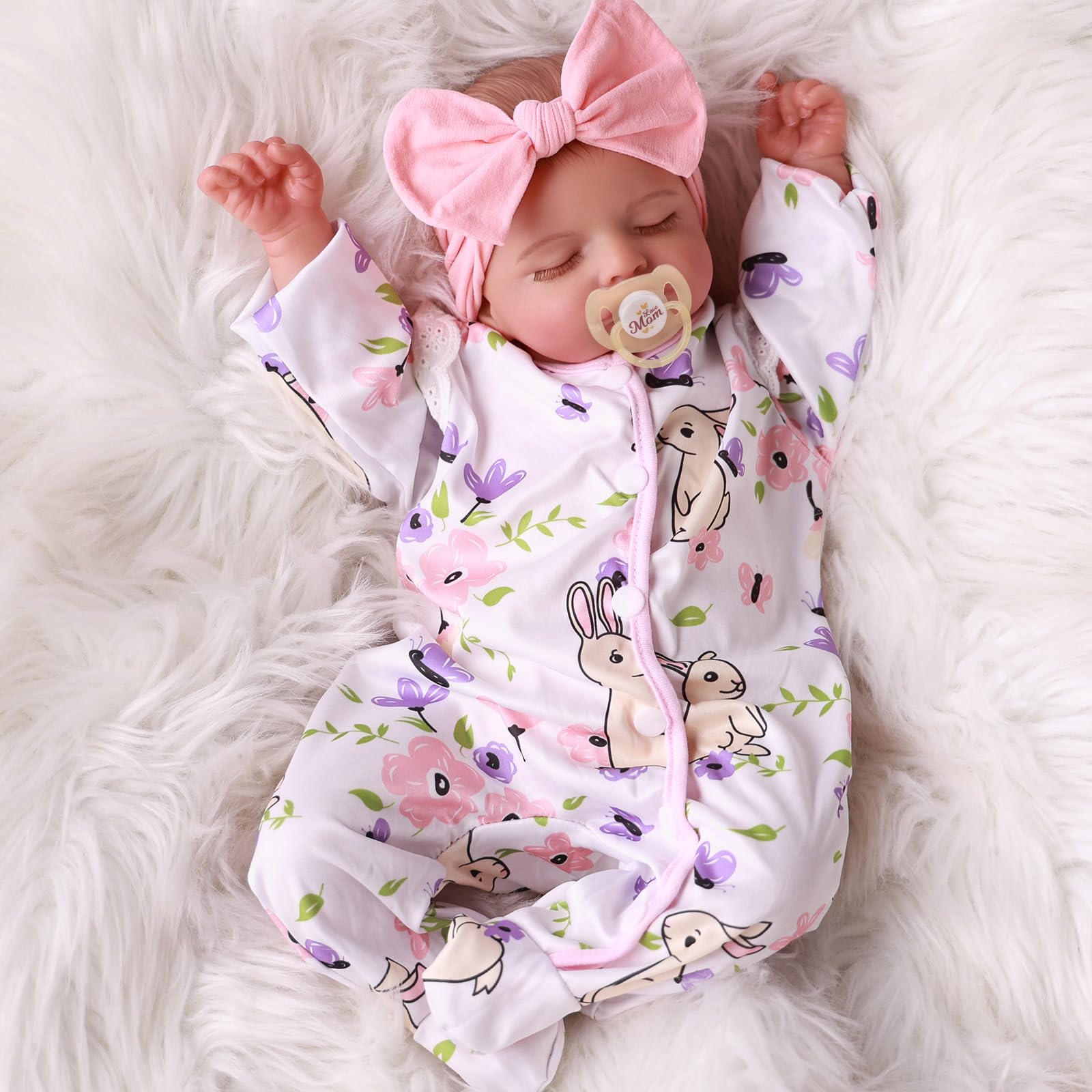 BABESIDE 12/17/20 Inch Lifelike Reborn Baby Dolls Soft Full Body, Realistic Baby Doll Sweet Sleeping Soft Vinyl Real Life Baby Dolls Cute Girl with Toy Accessories Gift Set for Kids Age 3+