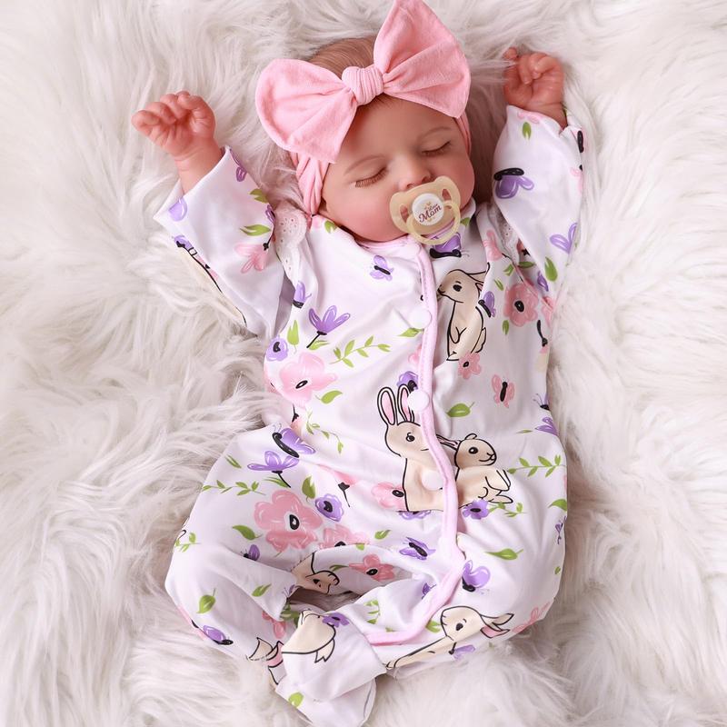 BABESIDE 12/17/20 Inch Lifelike Reborn Baby Dolls Soft Full Body, Realistic Baby Doll Sweet Sleeping Soft Vinyl Real Life Baby Dolls Cute Girl with Toy Accessories Gift Set for Kids Age 3+